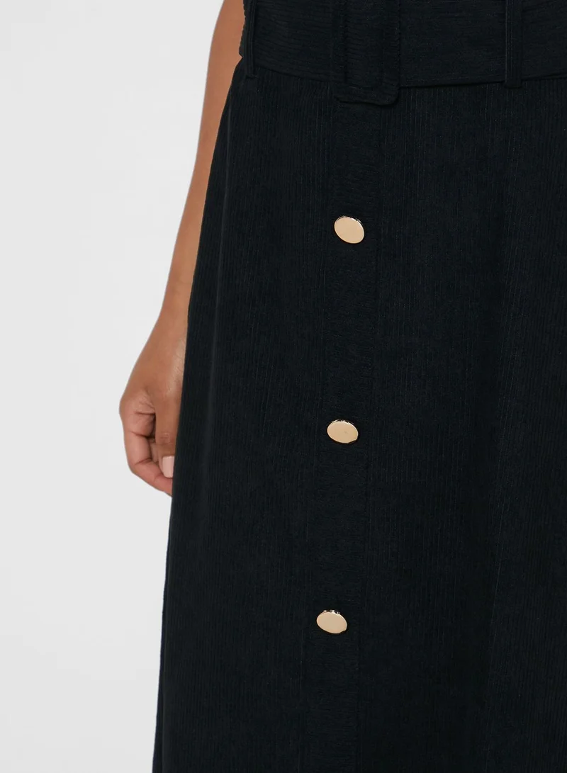 Ginger Button Down Belted Midi skirt