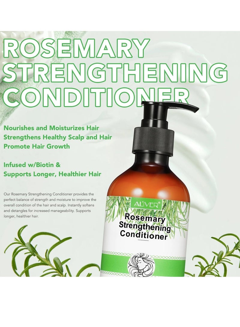 300ml Rosemary Strengthening Conditioner Hair Conditioner with Coconut and Olive Biotin Infused Conditioner Nourishes Moisturizes Strengthens Healthy Scalp Promote Hair Growth Rosemary Conditioner