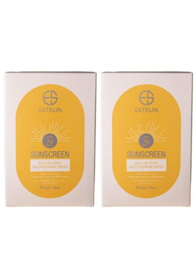 Multi Defense Tinted Sunscreen SPF 70 PA+++ -50g 2pcs