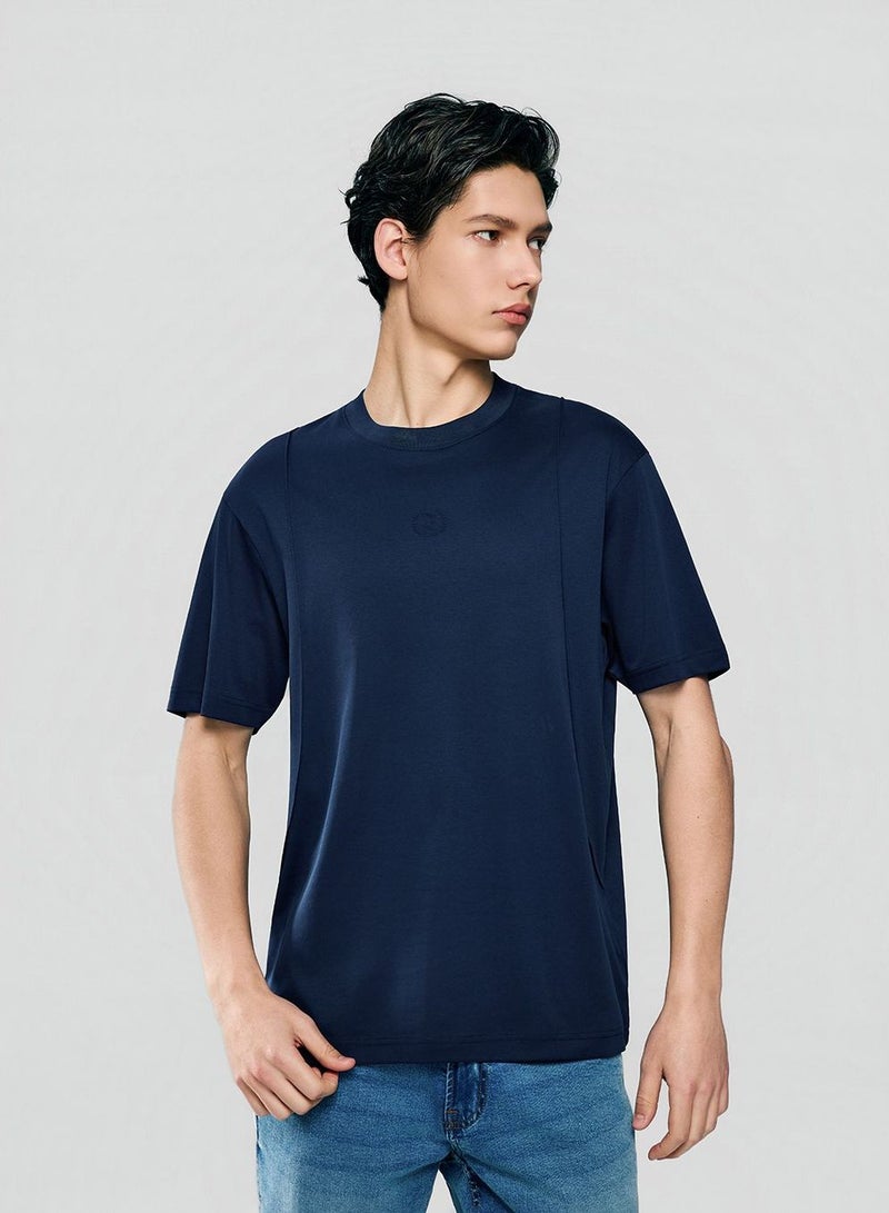 GIORDANO Men Regular Interlock Liquid Touch Tee - Image 1