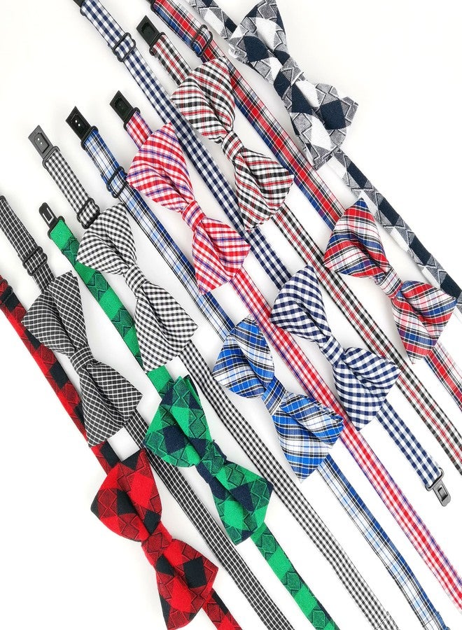 Koolmox Dog Bow Ties, 10pcs KOOLMOX Dog Bowties, Dog Neck Ties With Adjustable Dog Bow Tie Collar, Plaid Puppy Bow Tie For Small Medium Boy Girl Dogs Cats Pet Summer Gifts Holiday Costume Grooming Accessories - Image 2