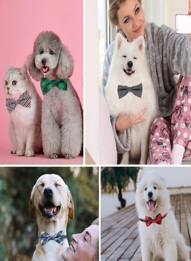 Koolmox Dog Bow Ties, 10pcs KOOLMOX Dog Bowties, Dog Neck Ties With Adjustable Dog Bow Tie Collar, Plaid Puppy Bow Tie For Small Medium Boy Girl Dogs Cats Pet Summer Gifts Holiday Costume Grooming Accessories - Image 5