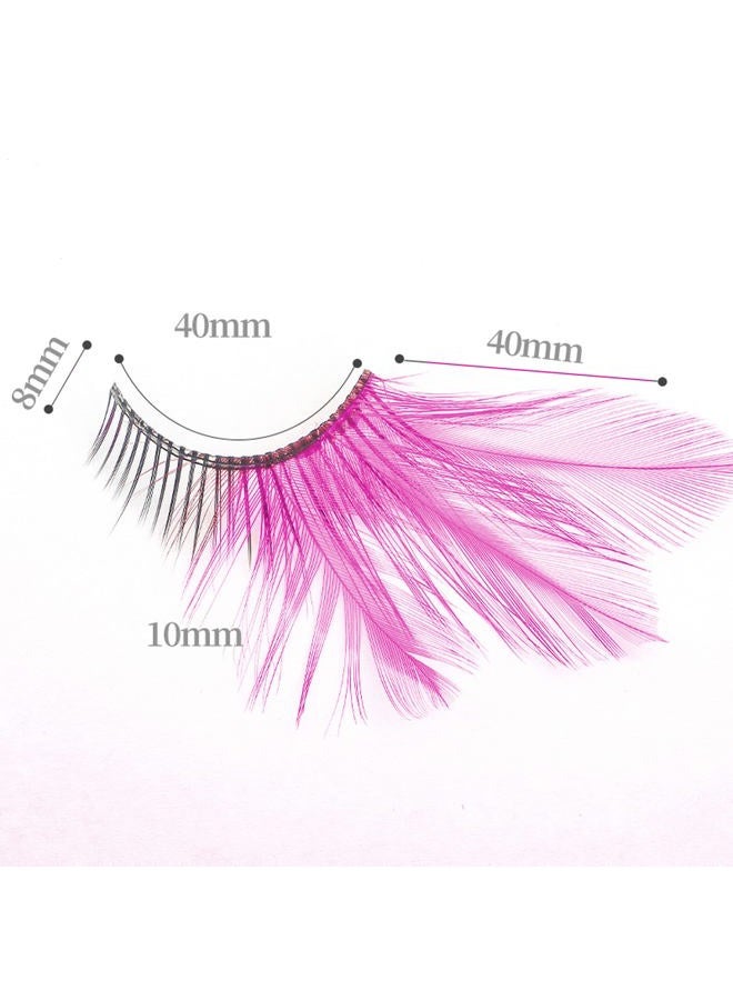Dorisue Dorise Pink Eyelashes Light Pink Colorful Halloween lashes Barbie Eyelashes Cat eye style Feather Lashes P3 1 Pair - Image 3