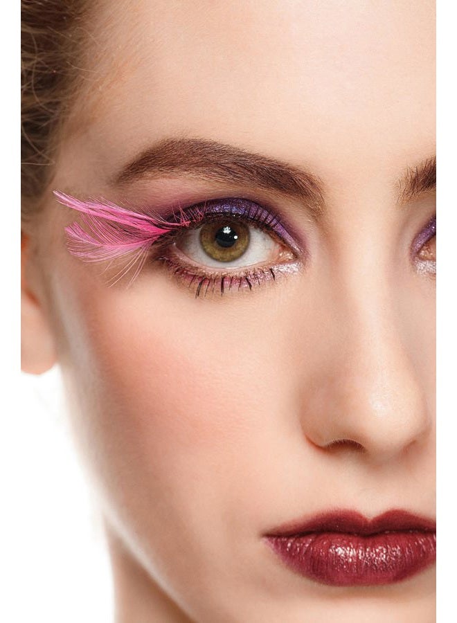 Dorisue Dorise Pink Eyelashes Light Pink Colorful Halloween lashes Barbie Eyelashes Cat eye style Feather Lashes P3 1 Pair - Image 4
