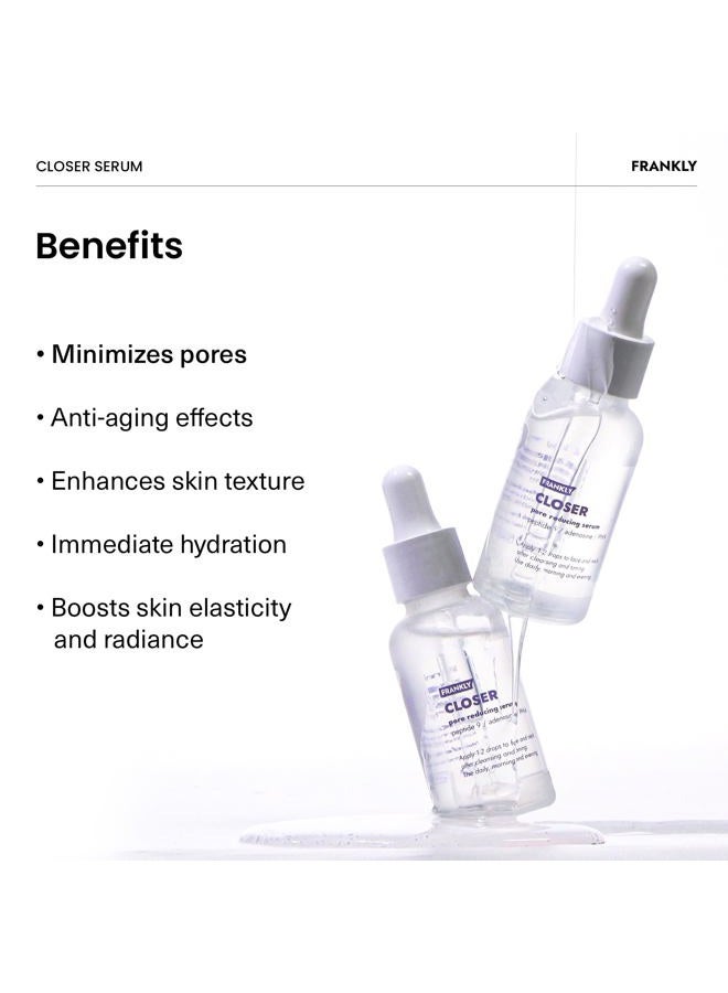 FRANKLY Closer Serum | Pore Minimizer Serum | 9 Peptides, Vegan Collagen, Adenosine, PHA | Korean Pore Minimizer for Glass Skin, Anti-Aging, Hydration, Elasticity | 1.01 fl oz - Image 5
