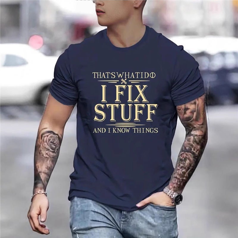 Men Women T-Shirt Breathable“I Fix Stuff” Printed - Image 2