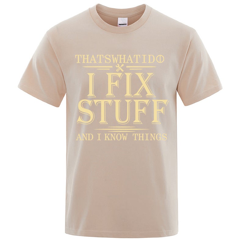 Men Women T-Shirt Breathable“I Fix Stuff” Printed - Image 1