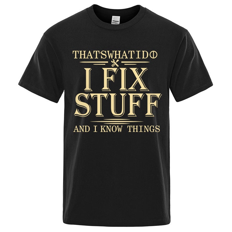 Men Women T-Shirt Breathable“I Fix Stuff” Printed - Image 4