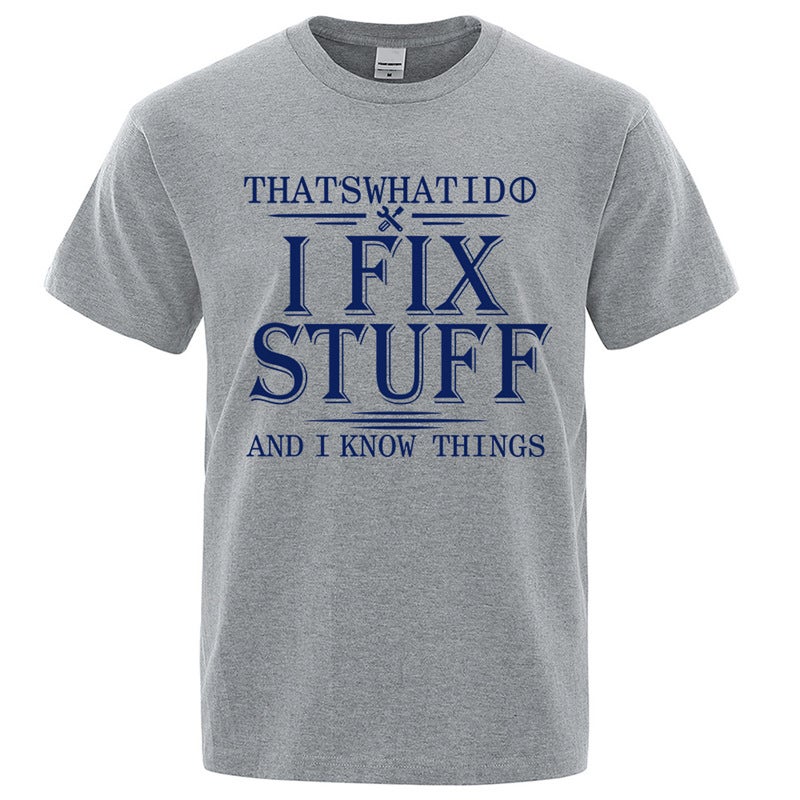 Men Women T-Shirt Breathable“I Fix Stuff” Printed - Image 5