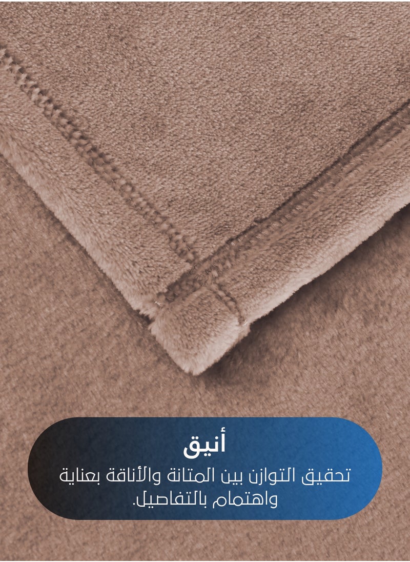 سيد المنسوجات المنزلية - بطانية مخمل خفيفه بمقاس مزدوج، سلسلة مورا، 350 جم/متر مربع، 260 × 240 سم، صوف إضافي فائق النعومة لجميع فصول السنة، يستخدم كغطاء للسرير بطانيات . - Image 1