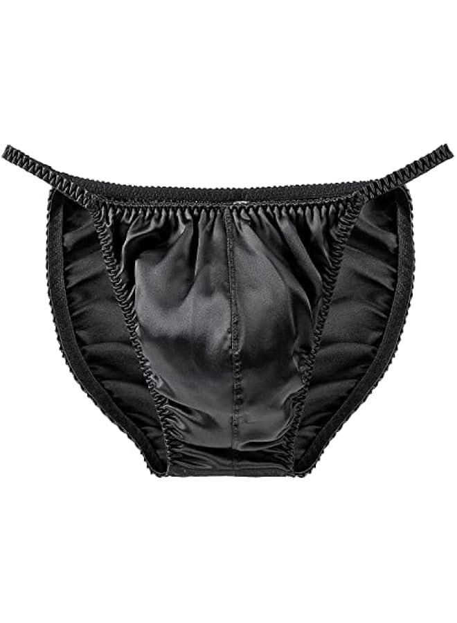 Men's 100% Pure Mulberry Silk Underwear String Bikini Underpants Breathable Large Size Soft Briefs - Image 1