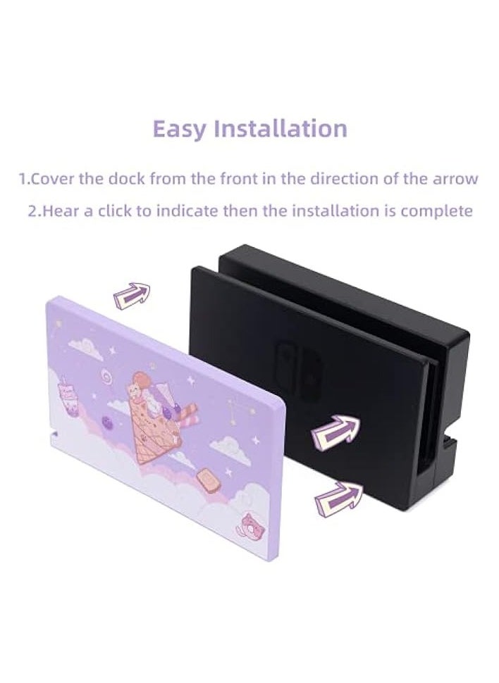 PROMASS - Anti Scratch Switch Dock Cover- Hard Faceplate Sleeve Pad for Switch Dock- DIY Replacement Shell Compatible with Switch Dock(Ice Cream Cat) - Image 1
