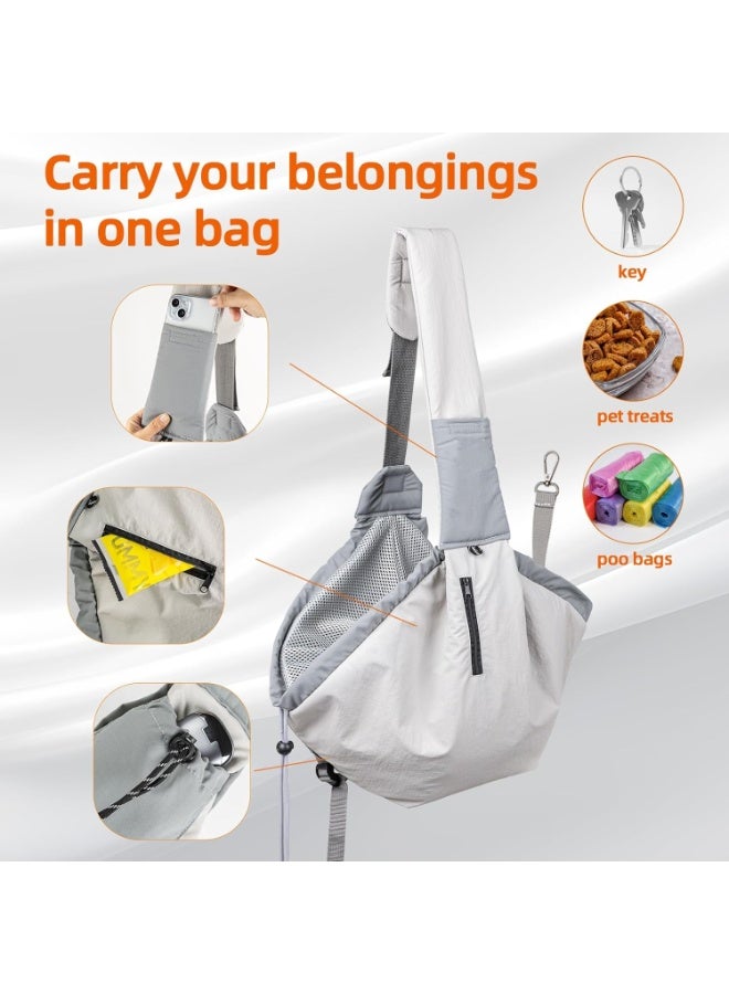 M MIAOYAN Pet Carrier Sling - Carriers for Small Dogs & Cats Under 7kg Puppy Carrying Backpack Pet Purse with Pockets Adjustable Shoulder Strap Hands Free for Travel - Image 3