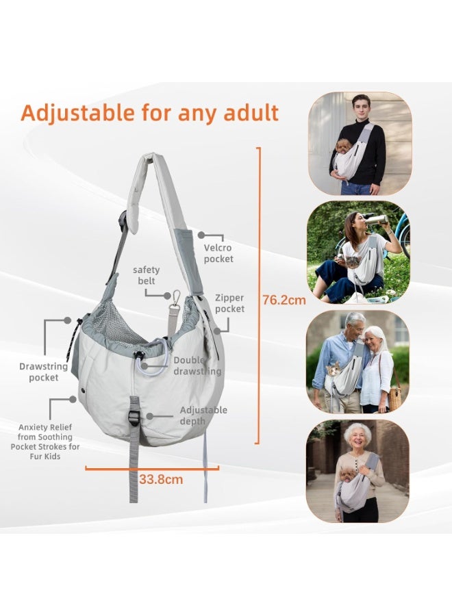 M MIAOYAN Pet Carrier Sling - Carriers for Small Dogs & Cats Under 7kg Puppy Carrying Backpack Pet Purse with Pockets Adjustable Shoulder Strap Hands Free for Travel - Image 5