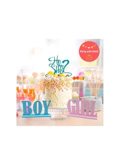 Party with Emma Boy Girl Wooden Table Decorations Gender Reveal Table Decorations Boy Girl Letter Table Signs with Bases Decorative Centerpieces Wooden Tabletop Decor for Tier Tray School Supplies  - Image 4