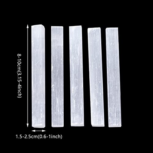 Tayfremn 12 Pieces Selenite Crystal Sticks Natural Selenite Crystal Wands 4 Inches Selenite Sticks White Raw Rough Crystals Wand for Healing Energy Drawing - Image 2