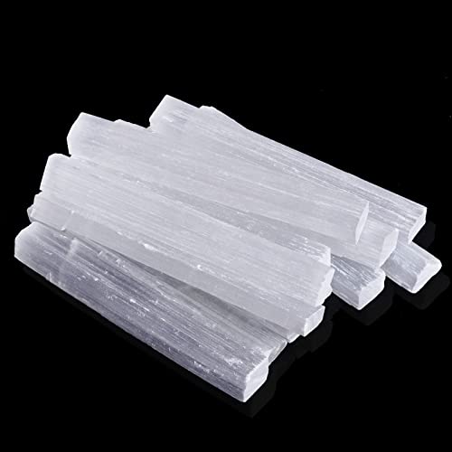 Tayfremn 12 Pieces Selenite Crystal Sticks Natural Selenite Crystal Wands 4 Inches Selenite Sticks White Raw Rough Crystals Wand for Healing Energy Drawing - Image 3