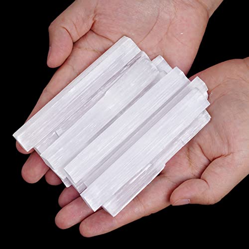 Tayfremn 12 Pieces Selenite Crystal Sticks Natural Selenite Crystal Wands 4 Inches Selenite Sticks White Raw Rough Crystals Wand for Healing Energy Drawing - Image 4