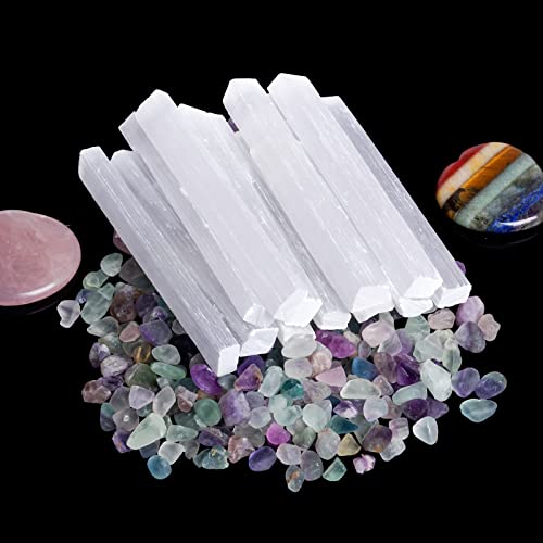 Tayfremn 12 Pieces Selenite Crystal Sticks Natural Selenite Crystal Wands 4 Inches Selenite Sticks White Raw Rough Crystals Wand for Healing Energy Drawing - Image 5