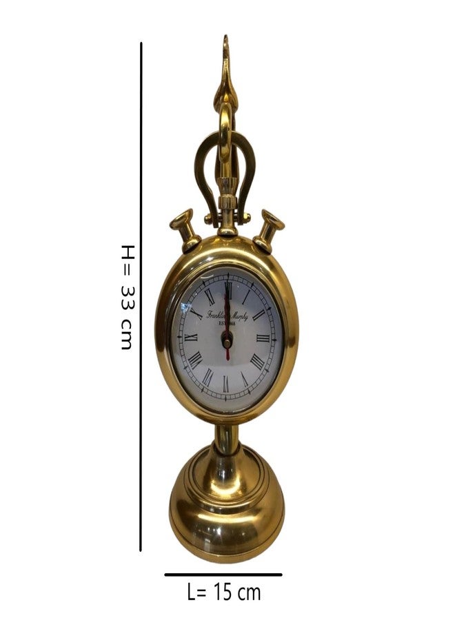 The Artage Metal Brass Gold Finish Table Clock for Home Decor Showpiece Decorative Watch Statue Gift for Decoration Hand Made Handcrafted Artifact for Shelf Antique Gifting (Peacock Watch) - Image 4