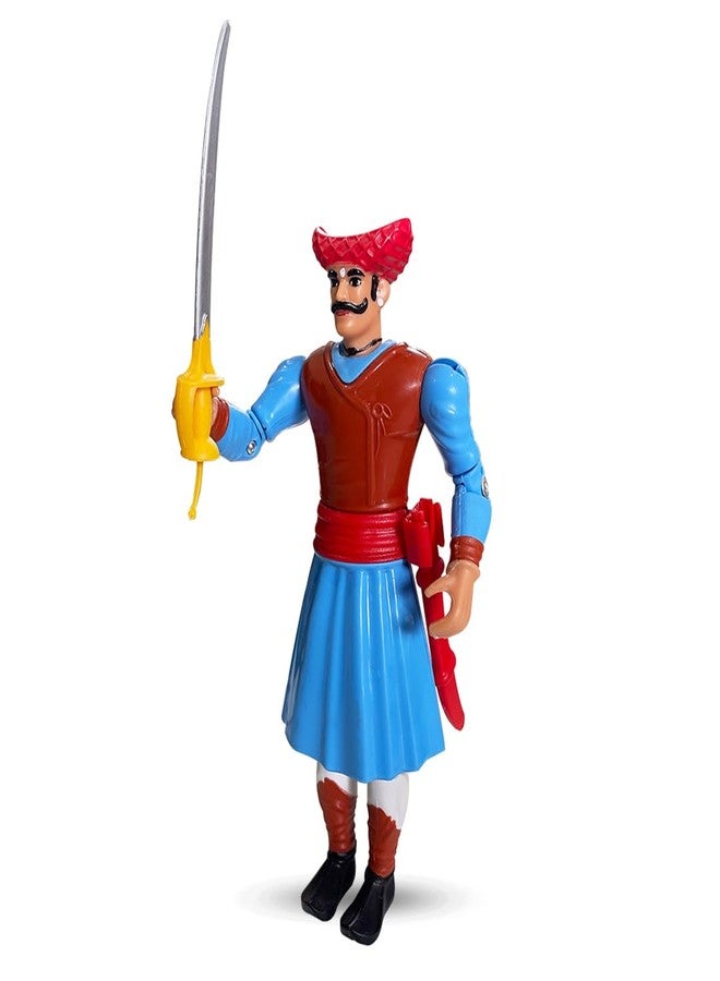 Swarajyache Shiledar - The True Super Hero - 6 Inch Tall Action Figure with Accessories (Mawala, Blue) - Image 1