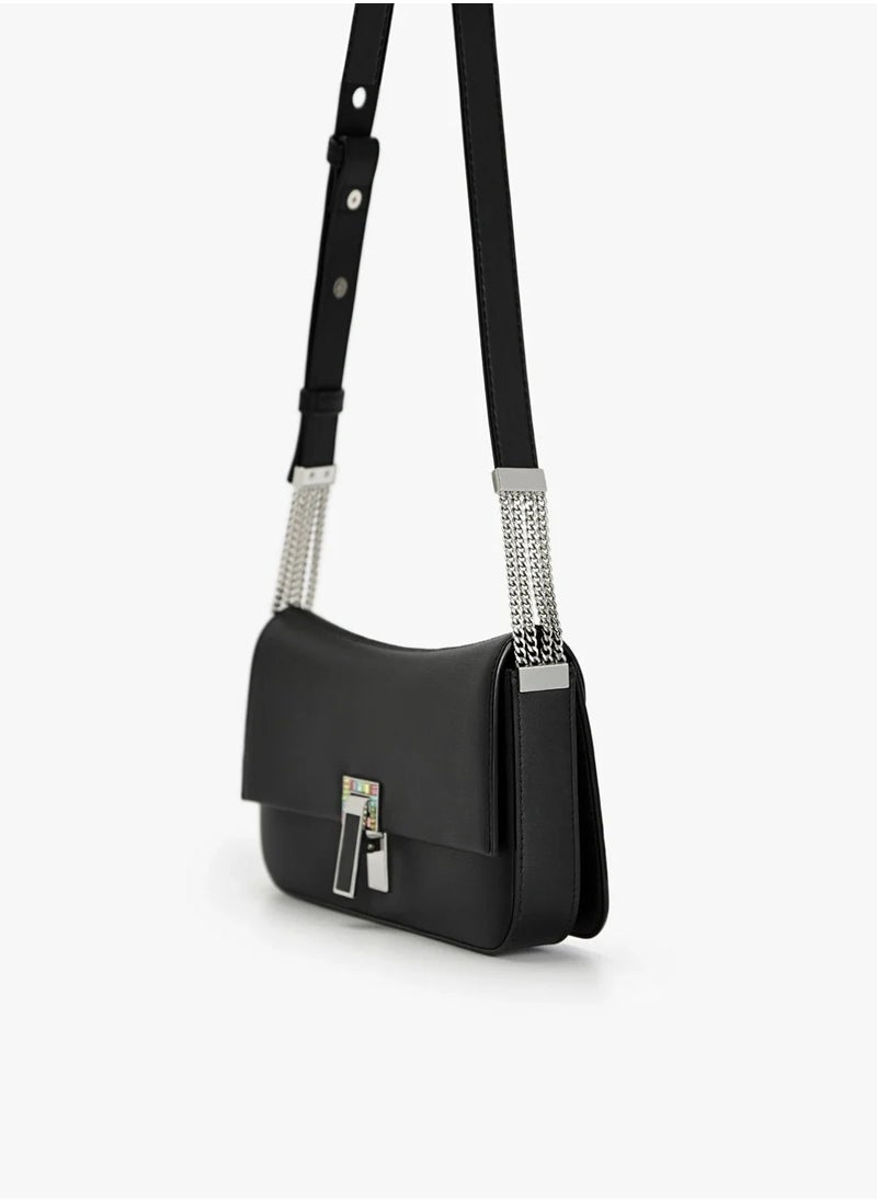 Pedro Fashionable rectangular flap shoulder bag for women  - Image 3