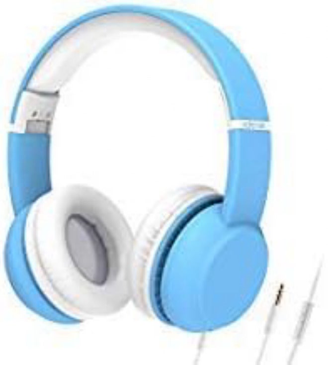 iClever HS19 Kids Headphones with Microphone - Stereo Headphones with Volume Limiter 85/94dB, Sharing Port, Foldable Wired Headphones for Online Class/School/Airplane/Laptop/iPad/Tablet