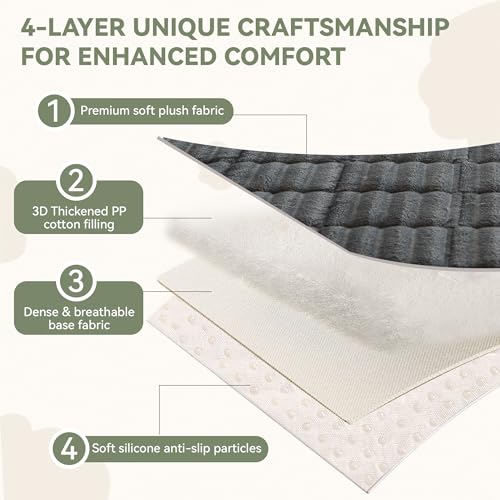 OTOB Couch Covers for Dogs Washable, Non Slip Plush Sofa Cover Kids Pet Friendly Furniture Protector, All Seasons Soft Cozy Fuzzy Sofa Slipcovers Dog Bed Mats (Dark Gray, 31.5" x 63.0'') - Image 4