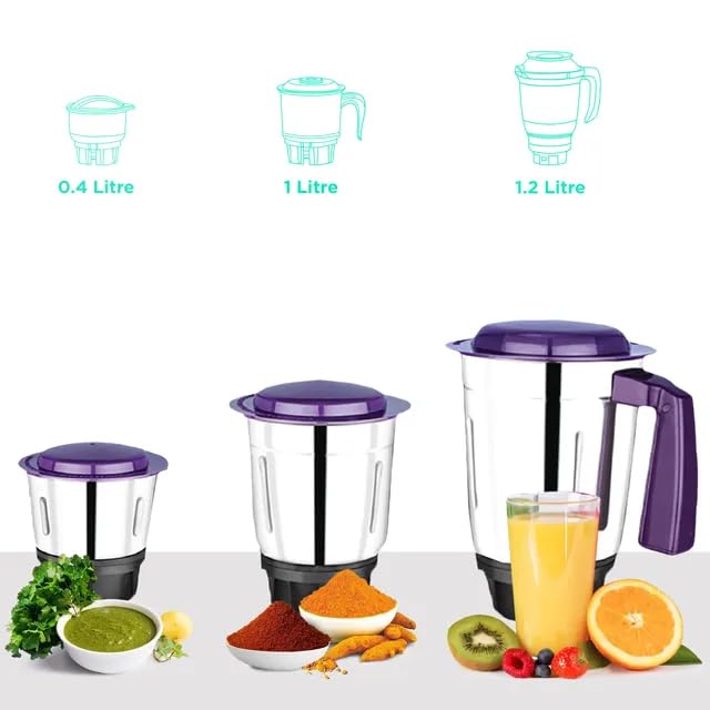 MORPHY RICHARDS MIXER GRINDER AERO PRO 500W PUPLE COLOUR 640127 - Image 4