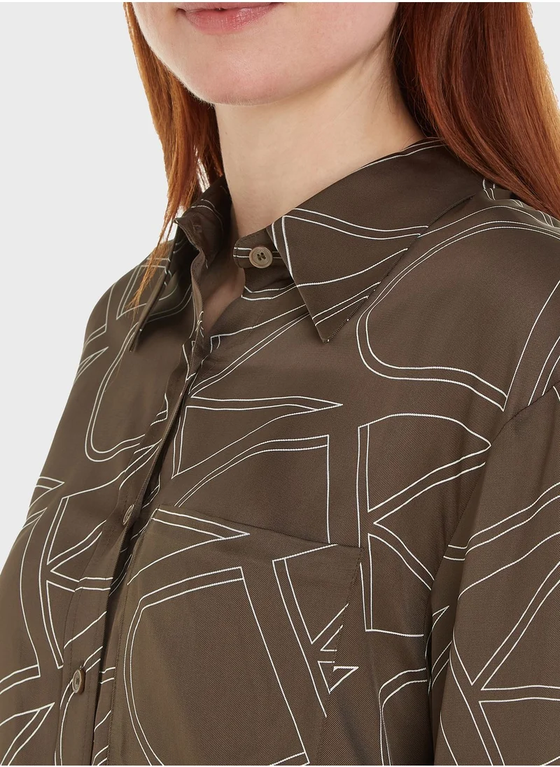 CALVIN KLEIN Printed Button Down Shirt