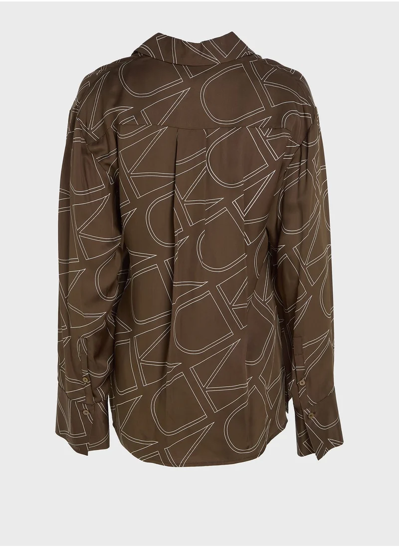 CALVIN KLEIN Printed Button Down Shirt