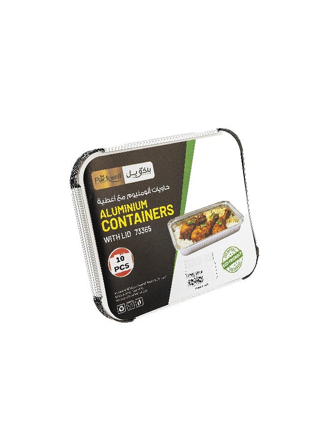 packwell حاويات ألمنيوم باكويل مع غطاء 10 قطع كومبو - Image 5