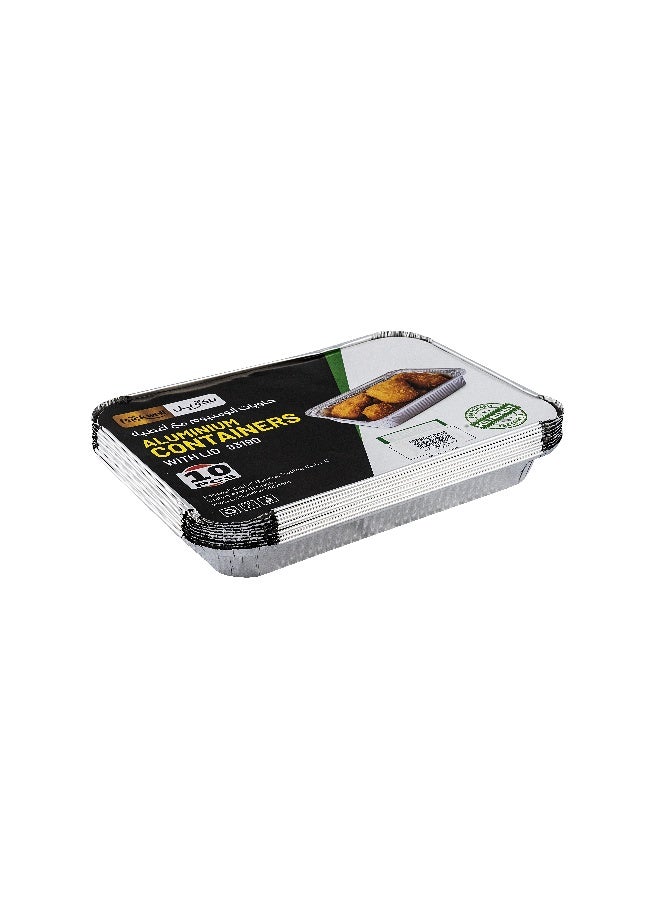 packwell حاويات ألمنيوم باكويل مع غطاء 10 قطع كومبو - Image 1