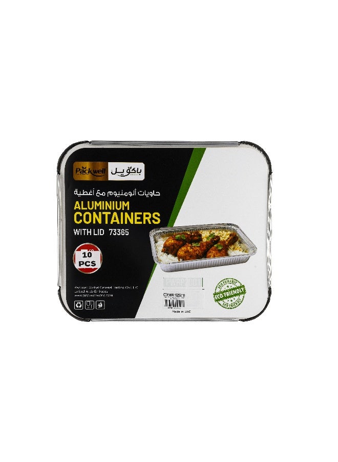 packwell حاويات ألمنيوم باكويل مع غطاء 10 قطع كومبو - Image 3
