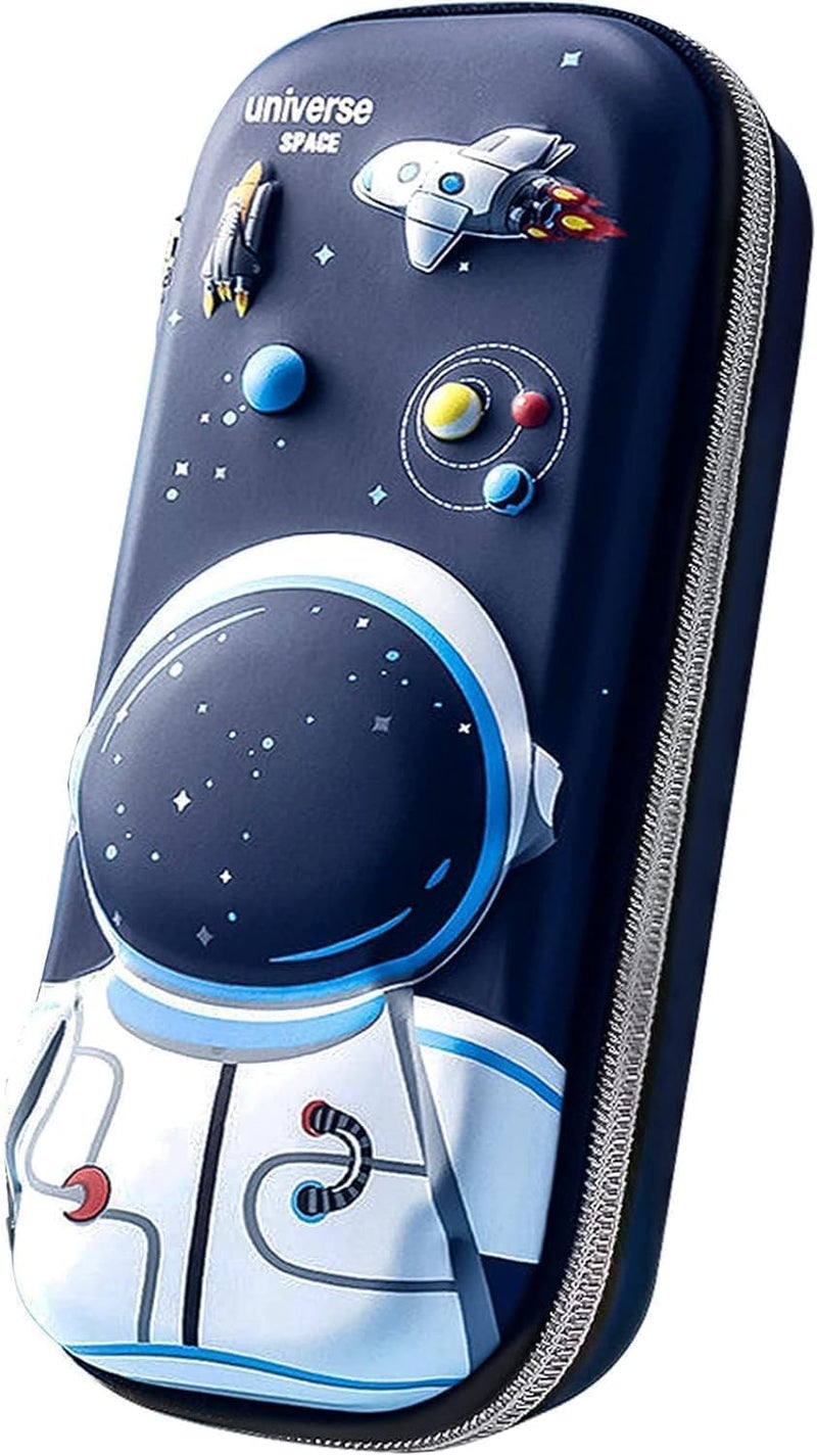 Royals hub 3D Cover Eva Space Astronaut Theme Pencil Case Large Capacity Pencil Pouch Bag Compass School Pouch Organizer for Students Kids Stylish Pen Holder Pouch Stationery Box - Image 1