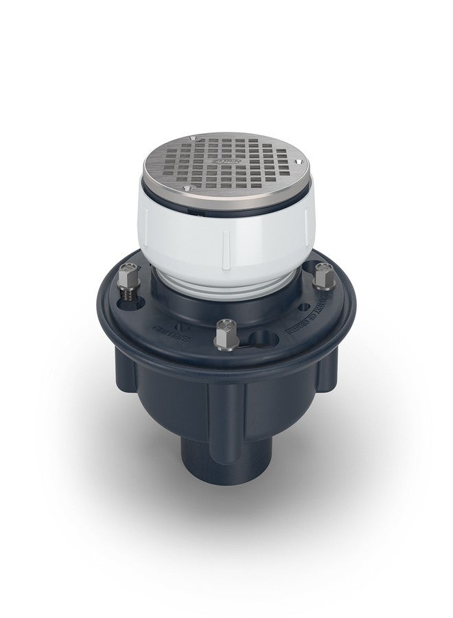 Zurn EZ1-PV2-SS EZ1 5" Round Stainless Steel Top with 2"x3" PVC Solvent Weld Outlet