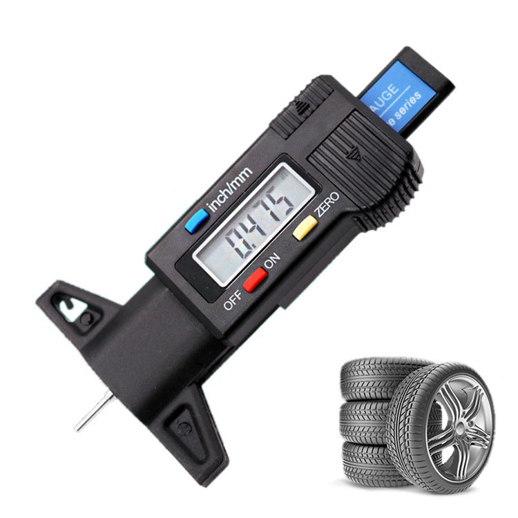 Digital display electronic tire tread depth measuring instrument depth gauge tread ruler 0-25.4mm digital display tread gauge(Blue) - Image 2
