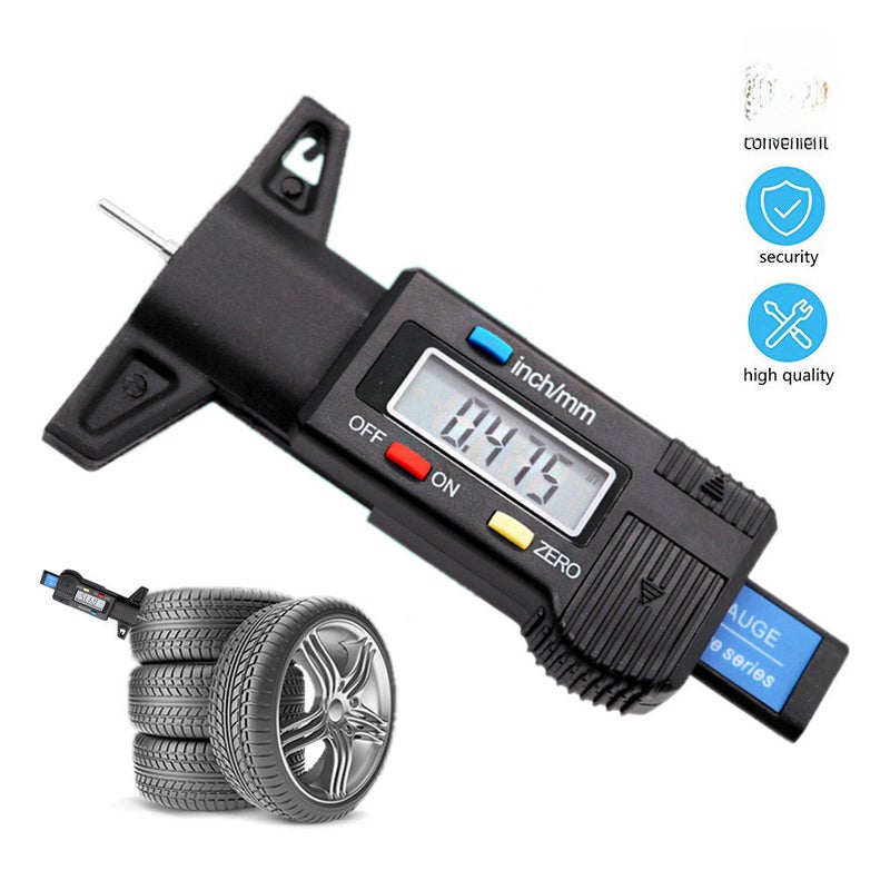 Digital display electronic tire tread depth measuring instrument depth gauge tread ruler 0-25.4mm digital display tread gauge(Blue) - Image 3