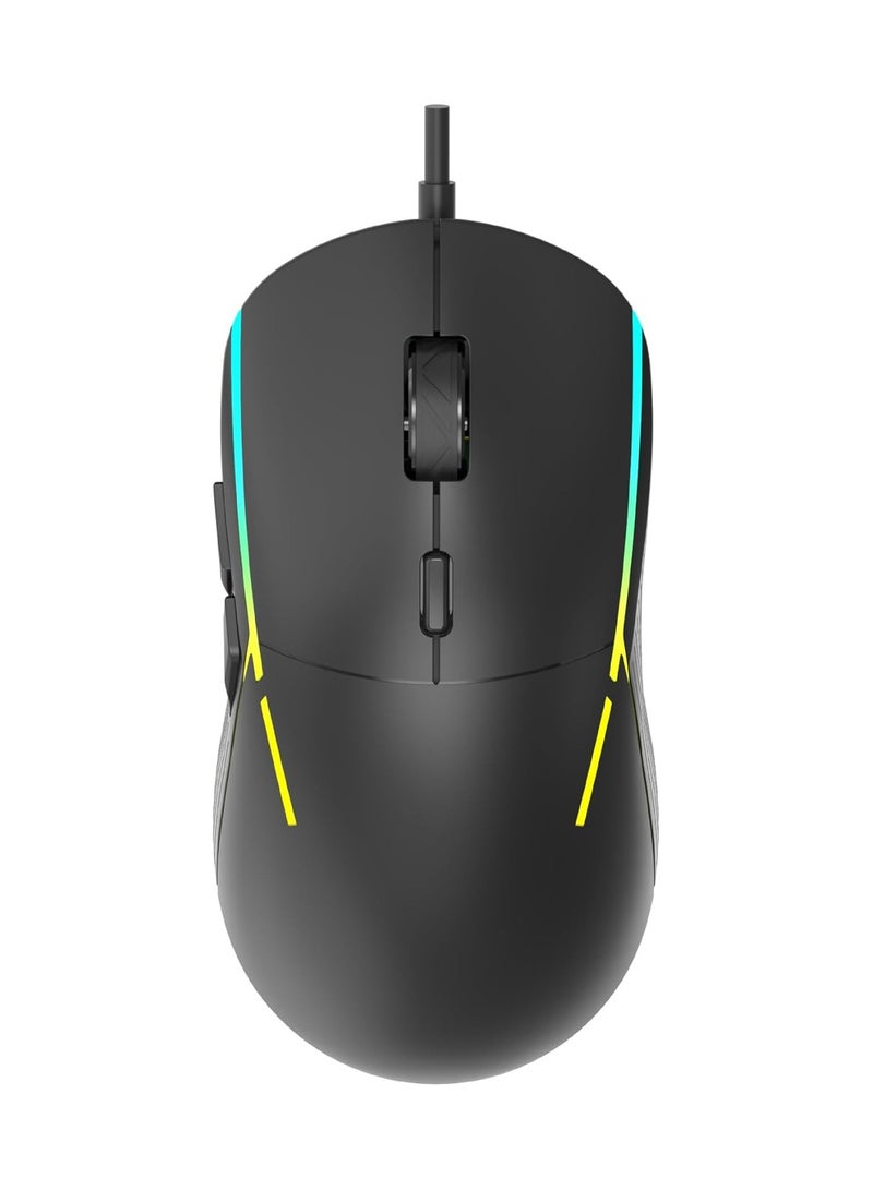 ZIDLI For ZIDLI M82 Gaming Mouse – Ergonomics 6 buttons - 7 RGB colors Backlight – 16000 DPI – 3 million click life time – Weigh : 69g | Black  - Image 1