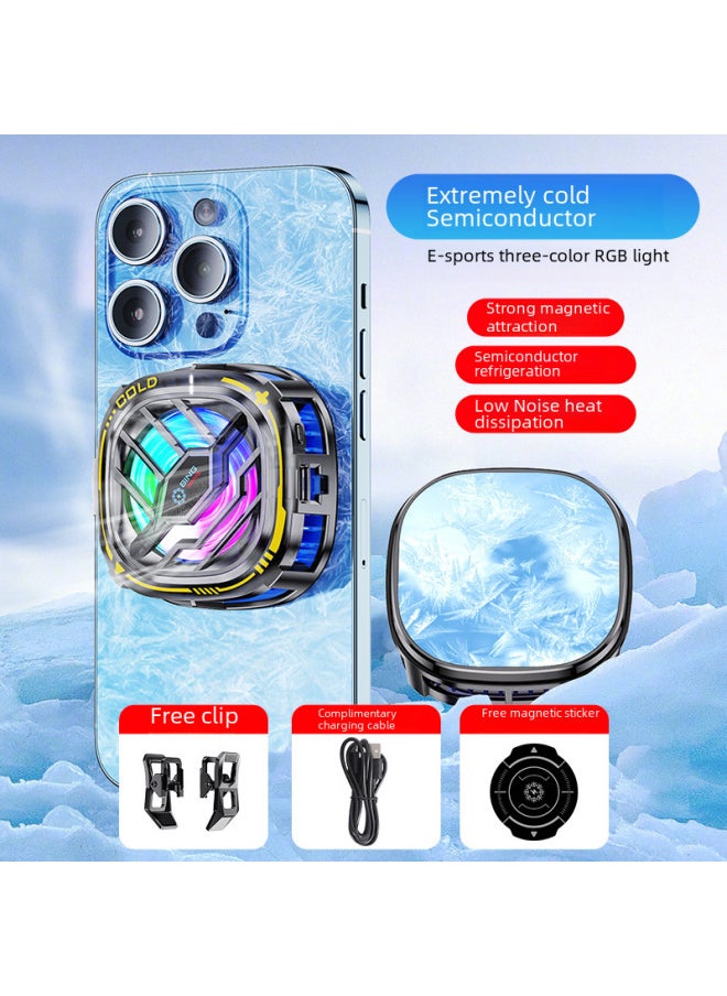 Generic - Explosions Mobile Phone Radiator Back Clip Magnetic Flat Semiconductor Icing Mobile Phone Cooling Refrigeration Cooler-Product Color: Ice Model - Image 1