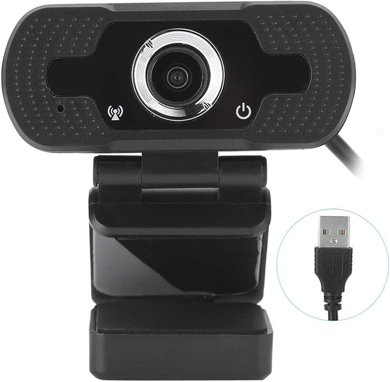 Black 1080P HD Webcam with Built in Noise Reduction Microphone USB 2 0 Plug and Play for PC Laptop Desktop Video Calls - Image 1