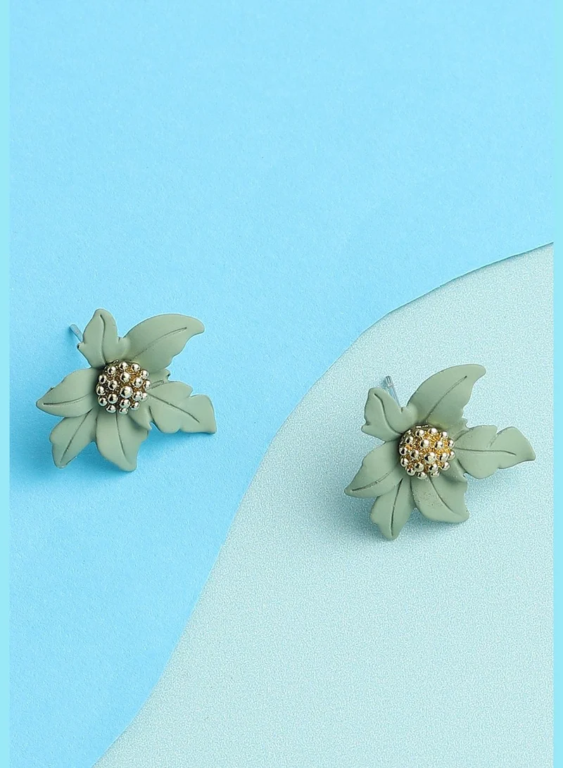 SOHI Gold Plated Party Designer Stone Stud For Women