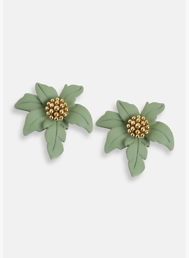 SOHI Gold Plated Party Designer Stone Stud For Women