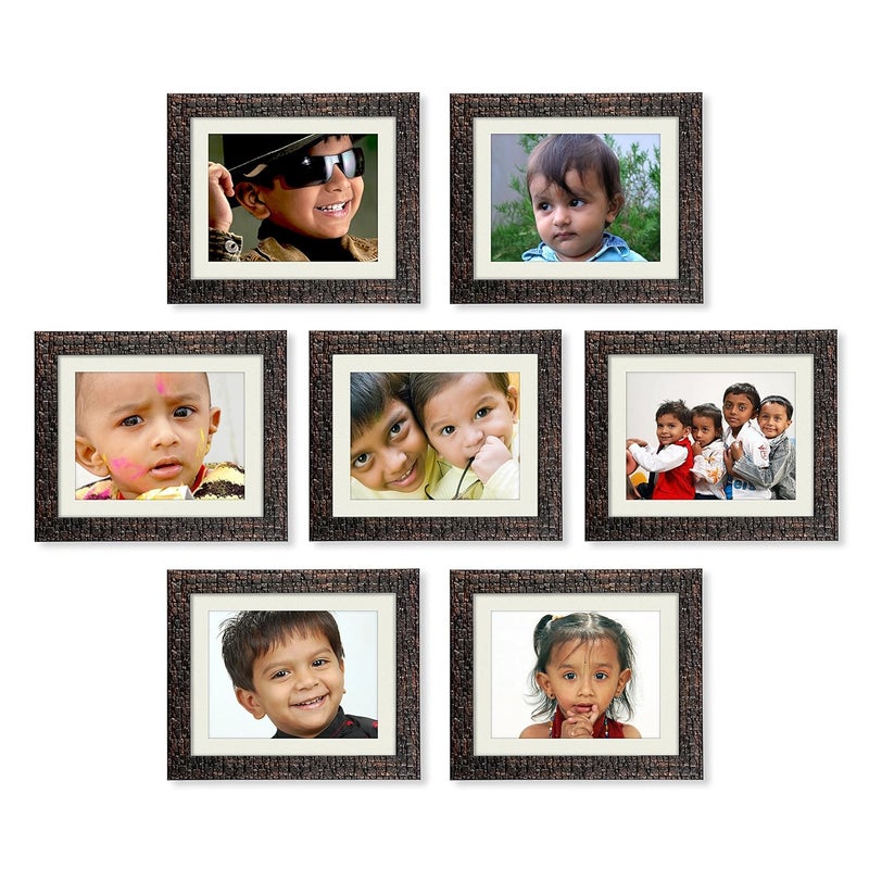 Ajanta Royal Classic Set of 7 Individual Photo Frames 78x10 Inch Metalic Brown A33CT
