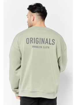 Originals by Brooklyn Cloth Men Sportswear Fit Long Sleeve Outdoor Sweatshirt, Sage Green  - Image 2