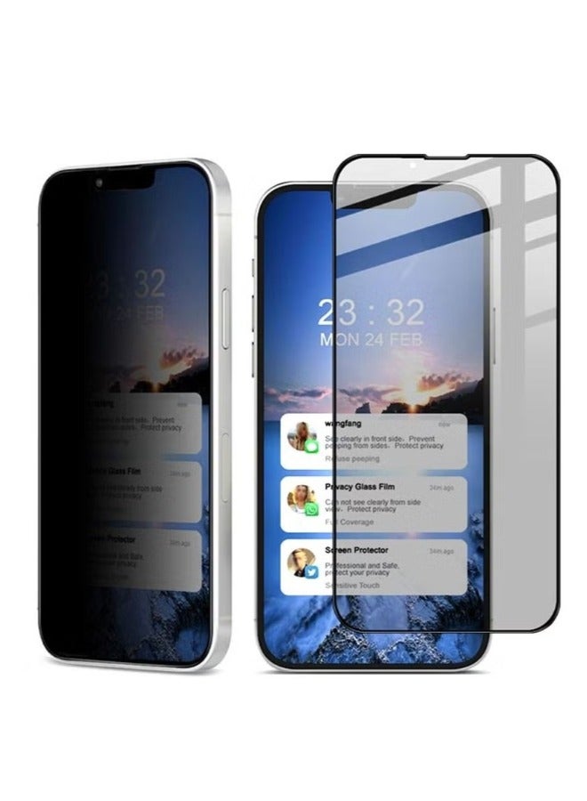 ACLIX Apple iPhone Anti-Spy Privacy Glass Screen Protector 5D+ 9H Tempered Glass Black - Image 1