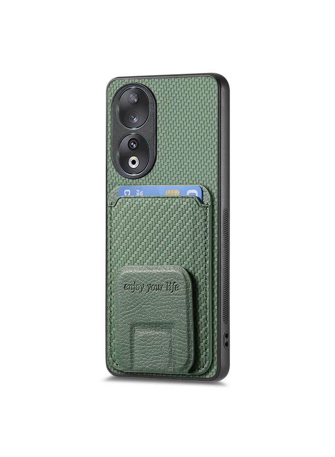 Zaboon Case For Huawei Nova Y70/Y70+/Enjoy 50 Carbon Fiber Card Bag Fold Stand Phone Case - Image 2