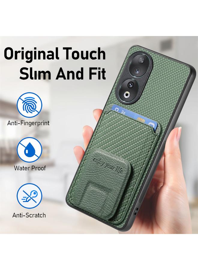 Zaboon Case For Huawei Nova Y70/Y70+/Enjoy 50 Carbon Fiber Card Bag Fold Stand Phone Case - Image 5