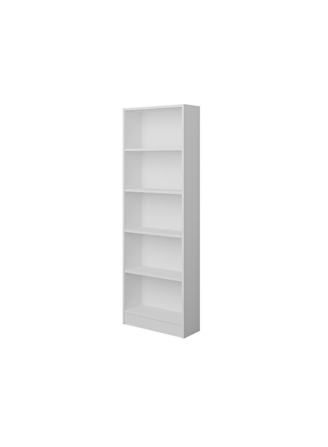 موراه هوم Mourah Home Aidan Bookcase, Modern Book shelf Cabinet 5 Tier, Multi Storage Bookshelf Rack, Display Cabinet for Bedroom, Living Room - 22x170x58cm (White)  - Image 5