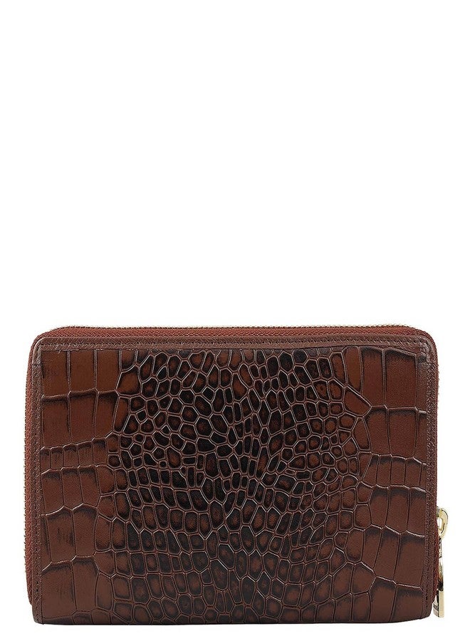 Da Milano Leather Zip Wallet for Women - Brown (10191A) - Image 3